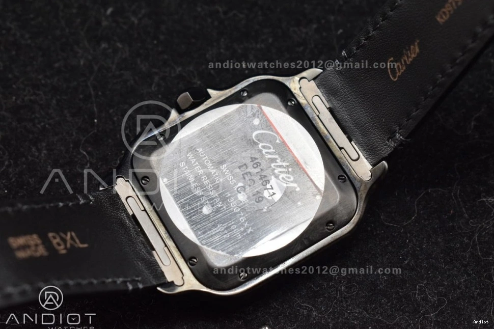 Santos Best BVF Black Dial de on 40mm MIYOTA Cartier Edition Leather 9015 PVD Strap Black 1:1 0110